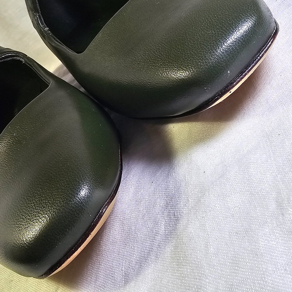Vince Brody Genuine Leather Mary Jane Ballet Flat EU40 US9 Eden Dark Olive - Picture 6 of 13
